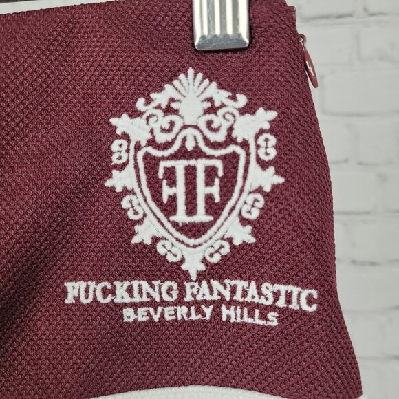 NWT Ayda Burgundy Embroidered Logo Built In Shorts Tennis Mini Skirt USA XS RARE - Picture 9 of 11